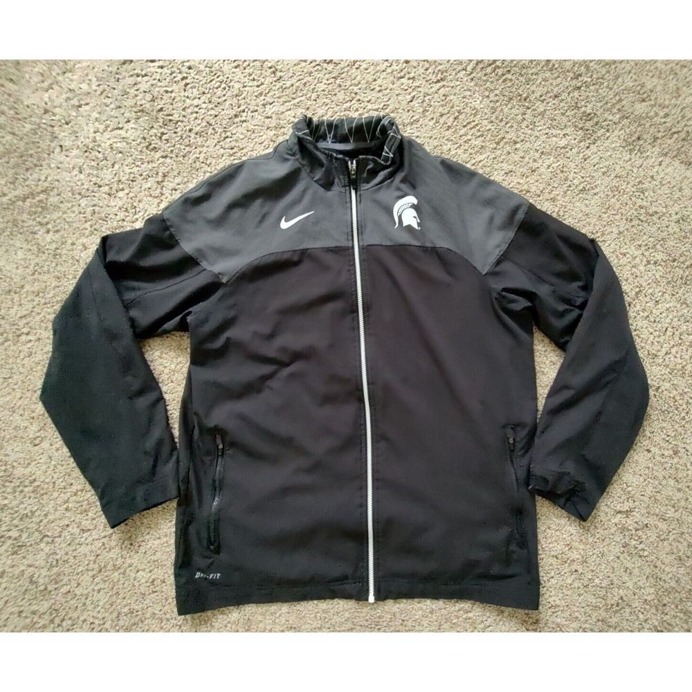 Nike Dri-Fit Michigan State Men's XL Black Full Zip Jacket Spartans NCAA